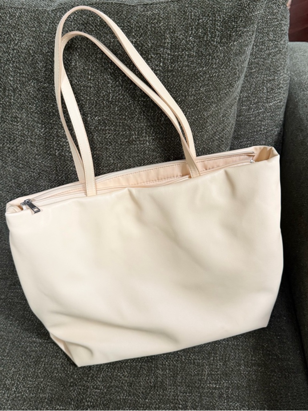 Pale Yellow Tote Bag with Dual Shoulder Straps